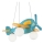 Ideal Lux - Bērnu lustra ar auklu AVION 3xE27/28W/230V zila