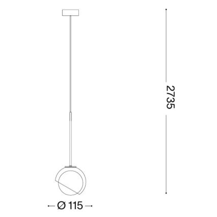 Ideal Lux - LED lustra uz troses BLOOM 1xG9/3W/230V Ø 11,5 cm zelta/dūmakaini bēša
