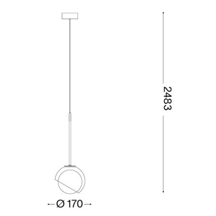 Ideal Lux - BLOOM pakaramā lampa ar kabeli 1xE27/42W/230V Ø 17 cm melna
