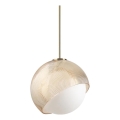 Ideal Lux - BLOOM pakaramā lampa uz kabeļa 1xE27/42W/230V Ø 30 cm zelta/dūmakaini bēšs