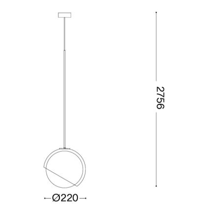 Ideal Lux - BLOOM pakaramais gaismeklis ar vadu 1xE27/42W/230V Ø 22 cm melns