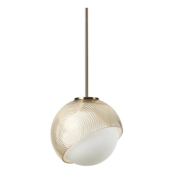 Ideal Lux - BLOOM pakaramais gaismeklis ar vadu, 1xE27/42W/230V, Ø 22 cm, zelta/dūmakaini bēšs