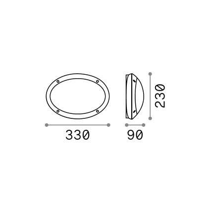 Ideal Lux - Darba lampa 1xE27/23W/230V IP66 melna