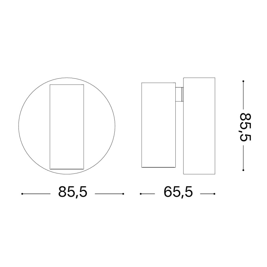 Ideal Lux - ELF sienas punktveida LED gaismeklis, dimmējams ar pieskārienu, 3W/230V, CRI 95, zelta/balta