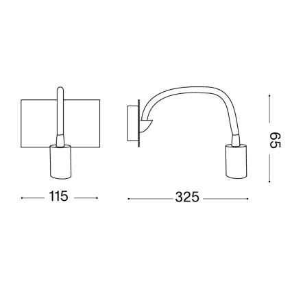 Ideal Lux - elastīgā LED sienas lampa DYNAMO LED/3,5W/230V CRI 90 bronzas krāsā