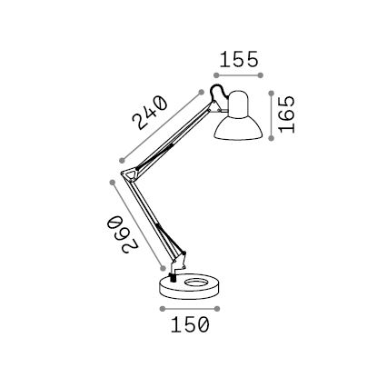 Ideal Lux - Galda lampa 1xE27/42W/230V melna