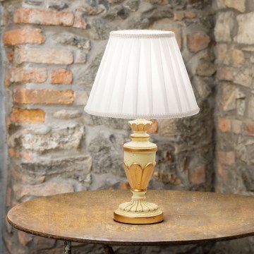Ideal Lux - Galda lampa FIRENZE 1xE14/40W/230V balta/zelta