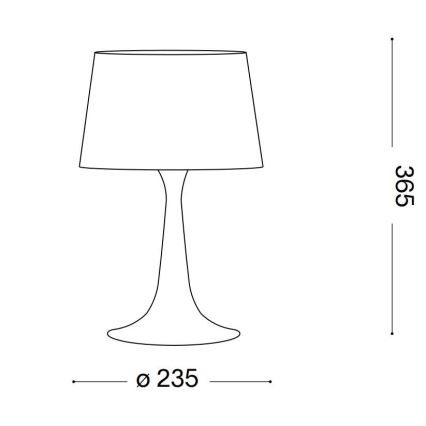 Ideal Lux - Galda lampa LONDON 1xE27/60W/230V spīdīgs hroms