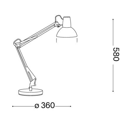 Ideal Lux - galda lampa WALLY 1xE27/42W/230V melna/vara krāsā