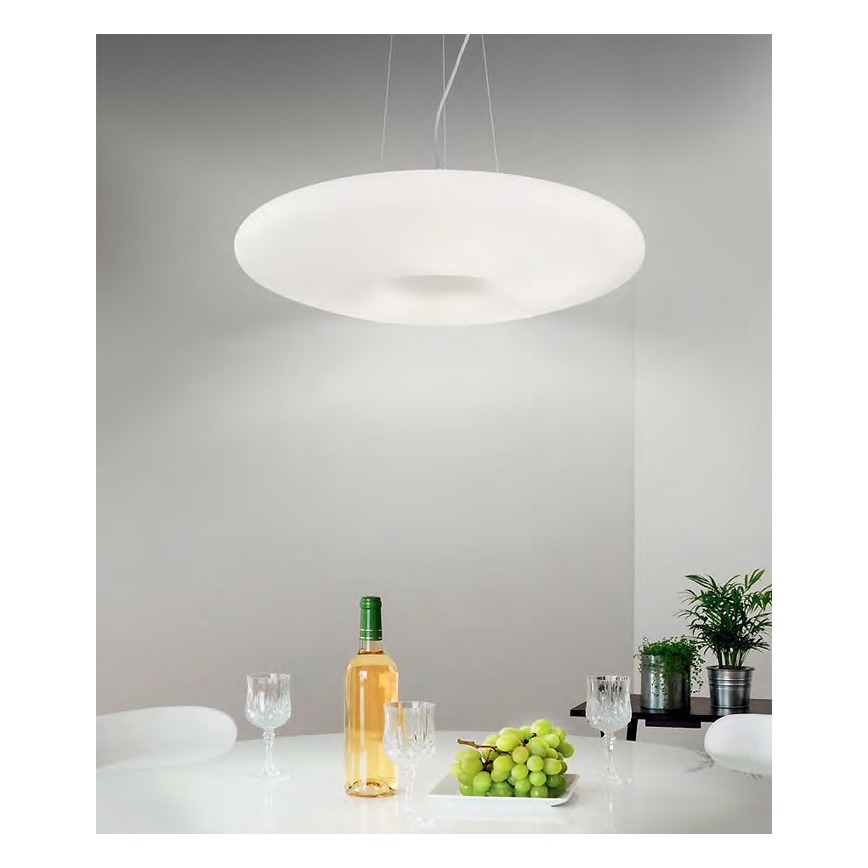 Ideal Lux - GLORY piekaramā lustra uz troses 3xE27/60W/230V, Ø 50 cm, balta