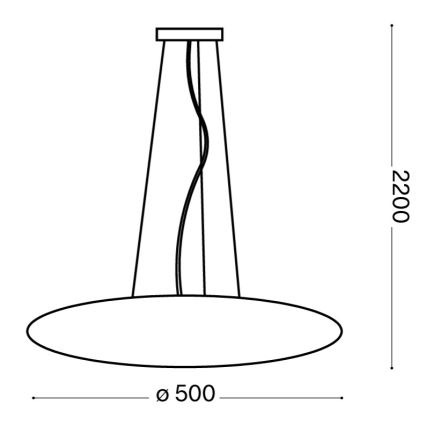 Ideal Lux - GLORY piekaramā lustra uz troses 3xE27/60W/230V, Ø 50 cm, balta