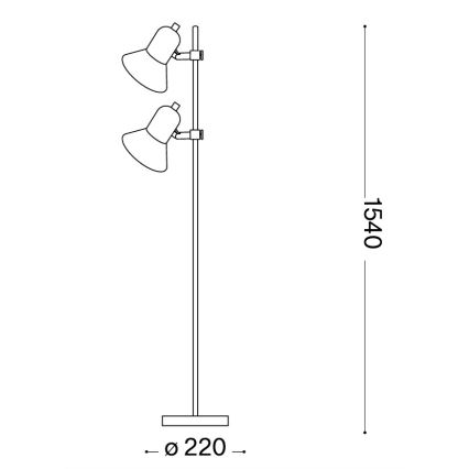 Ideal Lux - Grīdas lampa 2xE27/60W/230V sudraba