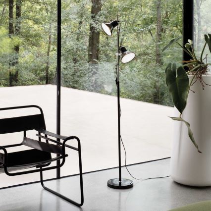 Ideal Lux - Grīdas lampa POLLY 2xE27/60W/230V melna