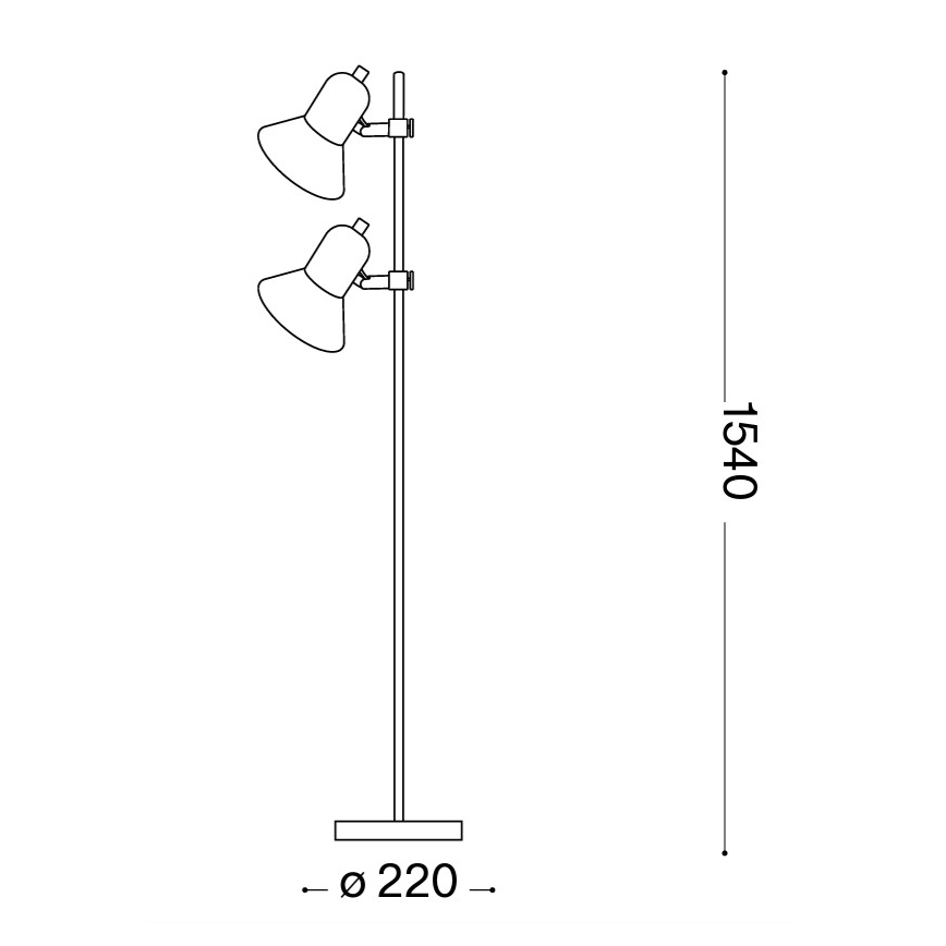 Ideal Lux - Grīdas lampa POLLY 2xE27/60W/230V melna
