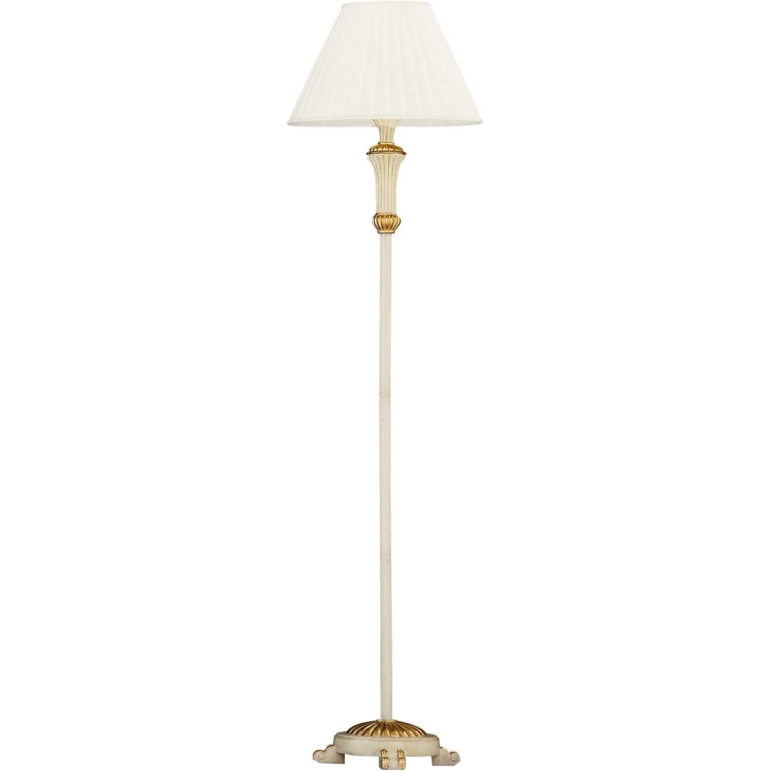Ideal Lux - Grīdas stāvlampa FIRENZE 1xE14/40W/230V balta/zelta