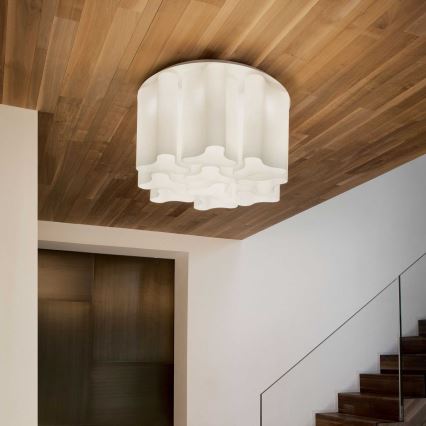 Ideal Lux - Griestu gaismeklis COMPO 6xE27/52W/230V Ø 56 cm balts