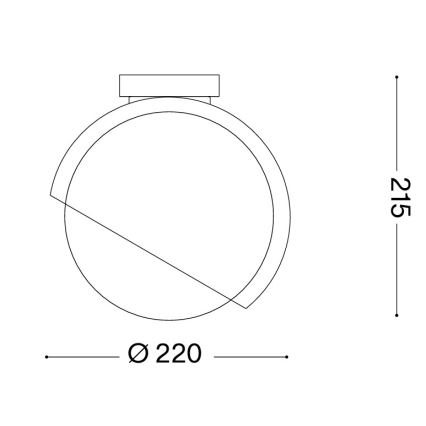 Ideal Lux - Griestu lampa BLOOM 1xE27/42W/230V pr. 22 cm melna