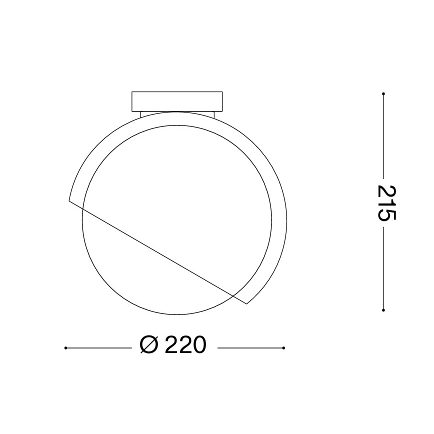 Ideal Lux - Griestu lampa BLOOM 1xE27/42W/230V pr. 22 cm melna