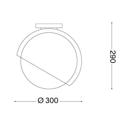 Ideal Lux - Griestu lampa BLOOM 1xE27/42W/230V Ø 30 cm melna