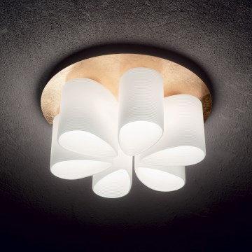 Ideal Lux - Griestu lampa DAISY 6xE27/52W/230V d. 60 cm zelta/balta