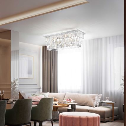 Ideal Lux - Griestu lampa MARTINEZ 8xE14/40W/230V spīdīgs hroms