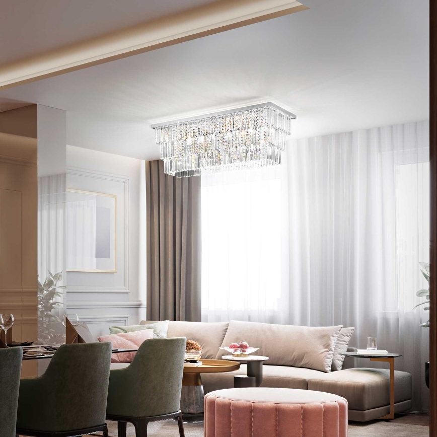 Ideal Lux - Griestu lampa MARTINEZ 8xE14/40W/230V spīdīgs hroms