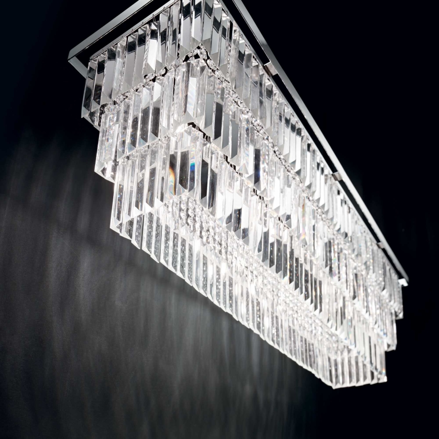 Ideal Lux - Griestu lampa MARTINEZ 8xE14/40W/230V spīdīgs hroms