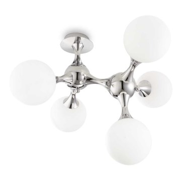 Ideal Lux - Griestu lampa NODI 5xE14/28W/230V spīdīgi hromēts/balta