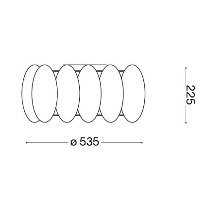 Ideal Lux - griestu lampa OVALINO 8xE27/60W/230V diam. 53,5 cm balta
