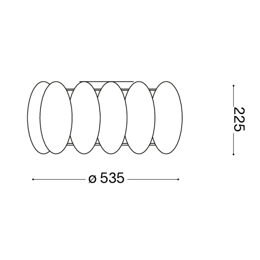 Ideal Lux - griestu lampa OVALINO 8xE27/60W/230V diam. 53,5 cm balta
