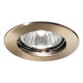 Ideal Lux - iebūvējamais griestu gaismeklis JAZZ 1xGU10/50W/230V Ø 7,7 cm, bronzas krāsā