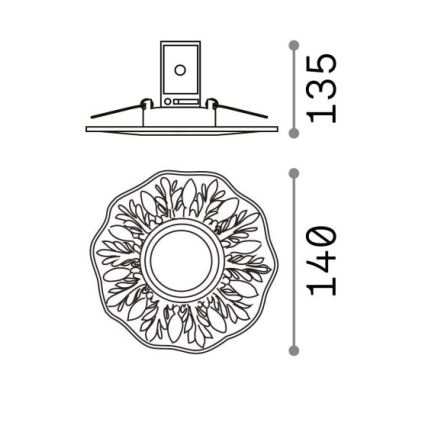 Ideal Lux - Iebūvējamais griestu gaismeklis POLKA 1xGU10/50W/230V balts