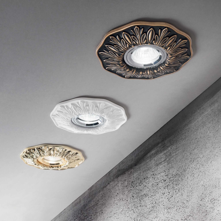 Ideal Lux - Iebūvējamais griestu gaismeklis POLKA 1xGU10/50W/230V bronzas krāsā