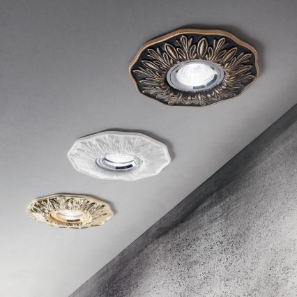 Ideal Lux - Iebūvējamais griestu gaismeklis POLKA 1xGU10/50W/230V zeltains