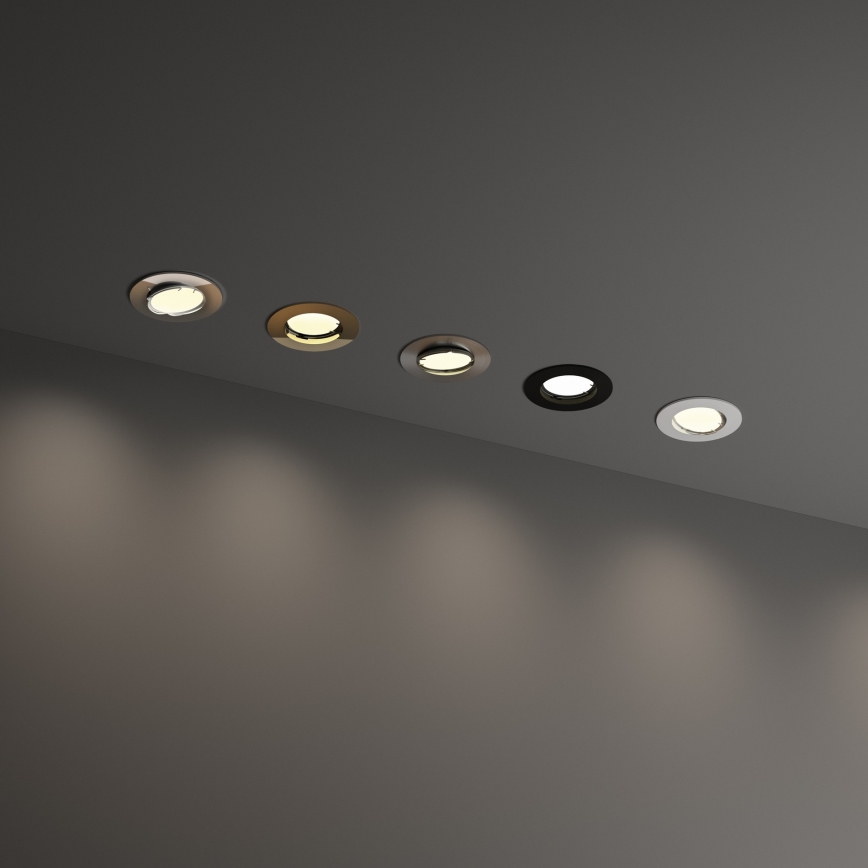 Ideal Lux - Iebūvējamais griestu gaismeklis SWING 1xGU10/28W/230V Ø 8,2 cm matēts hroms