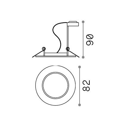 Ideal Lux - Iebūvējamais griestu gaismeklis SWING 1xGU10/28W/230V Ø 8,2 cm misiņš