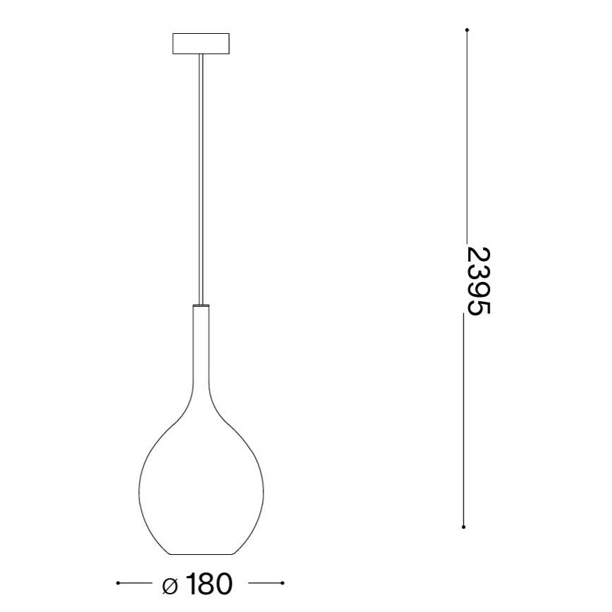 Ideal Lux - KALIQUE, karājoša lampa uz vada, 1xE27/42W/230V, Ø 18 cm, caurspīdīga