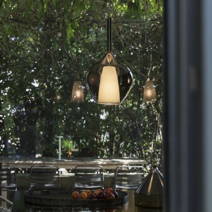 Ideal Lux - KALIQUE piekarināmā lampa uz kabeļa 1xE27/42W/230V Ø 18 cm dūmakaini melna