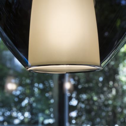 Ideal Lux - KALIQUE piekarināmā lampa uz kabeļa 1xE27/42W/230V Ø 18 cm dūmakaini melna