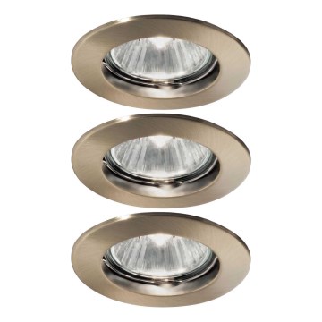 Ideal Lux - Komplekts 3x iebūvējami griestu lukturi JAZZ 1xGU10/50W/230V, diametrs 7,7 cm, bronzas krāsā