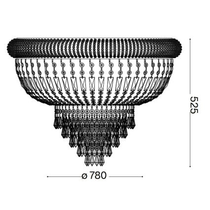 Ideal Lux - Kristāla griestu lampa DUBAI 24xE14/28W/230V d. 78 cm zelta
