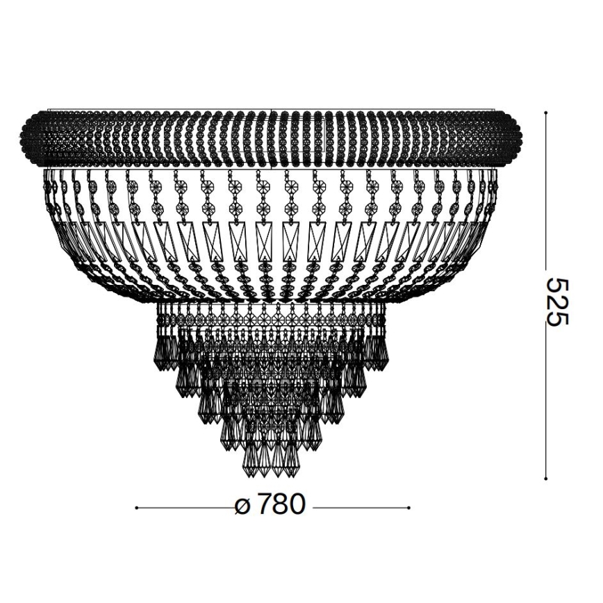 Ideal Lux - Kristāla griestu lampa DUBAI 24xE14/28W/230V d. 78 cm zelta