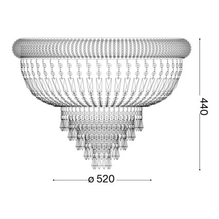 Ideal Lux - Kristāla griestu lampa DUBAI 6xE14/28W/230V d. 52 cm zelta