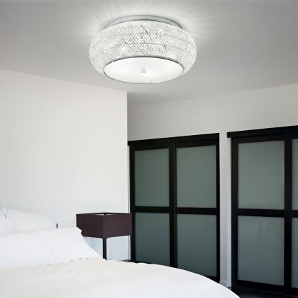 Ideal Lux - Kristāla griestu lampa PASHA 6xE14/40W/230V d. 40 cm spīdīgi hromēts