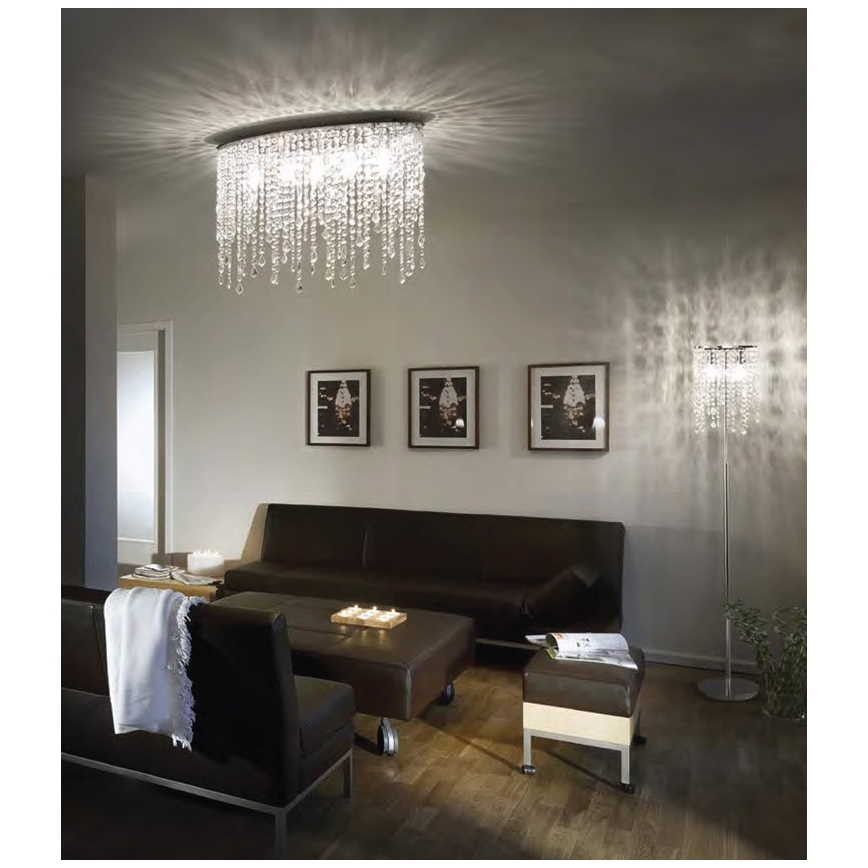 Ideal Lux - Kristāla griestu lampa RAIN 3xE14/40W/230V spīdīgs hroms