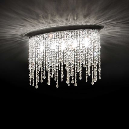 Ideal Lux - Kristāla griestu lampa RAIN 3xE14/40W/230V spīdīgs hroms