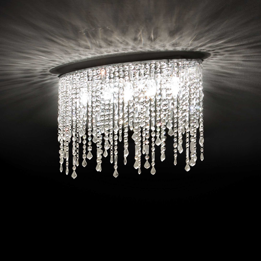 Ideal Lux - Kristāla griestu lampa RAIN 3xE14/40W/230V spīdīgs hroms