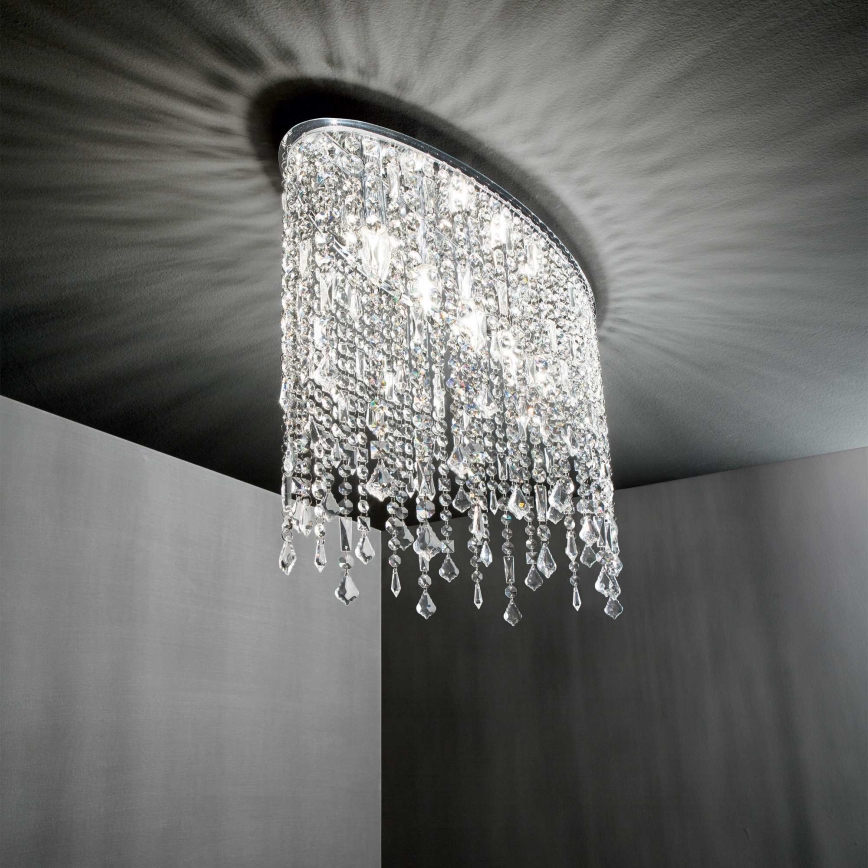 Ideal Lux - Kristāla griestu lampa RAIN 3xE14/40W/230V spīdīgs hroms