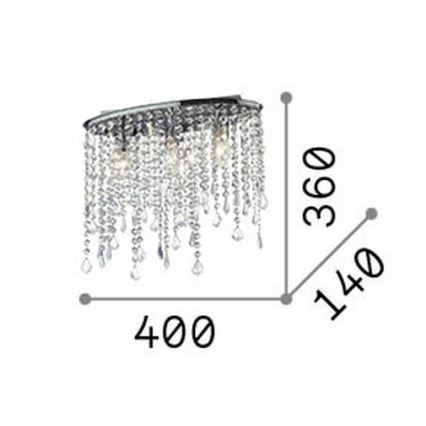 Ideal Lux - Kristāla griestu lampa RAIN 3xE14/40W/230V spīdīgs hroms