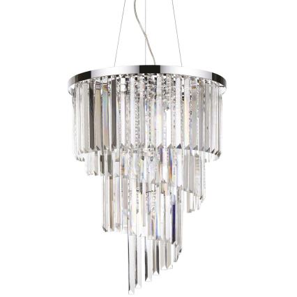 Ideal Lux - Kristāla lustra ar auklu CARLTON 12xE14/40W/230V d. 50 cm spīdīgi hromēts